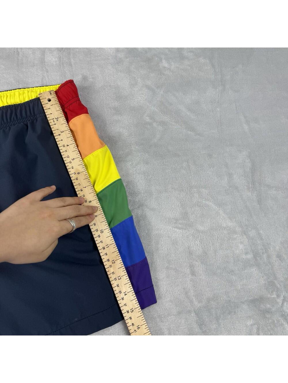 Abercrombie Fitch Swim Trunks Rainbow Stripe Mesh Lined Shorts Men Sz XL Summer - Picture 7 of 9